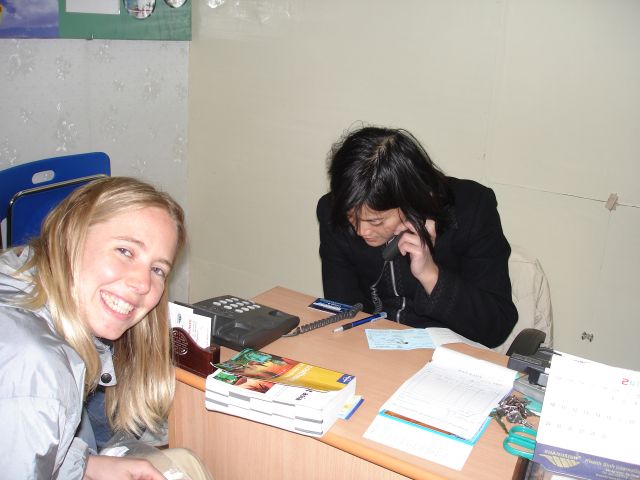 at the travel agency